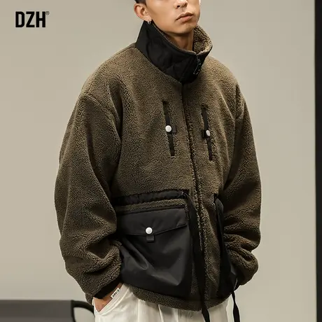 男士美式复古摇粒绒棉服男冬季加厚2023新款防寒保暖外套男款冬装图片