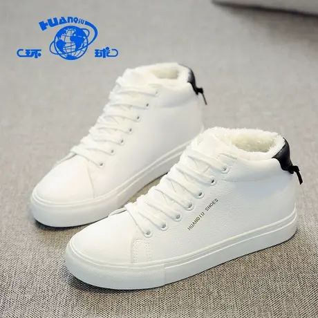 环球棉鞋女冬季保暖加绒韩版短靴学生休闲女鞋防滑百搭雪地靴商品大图