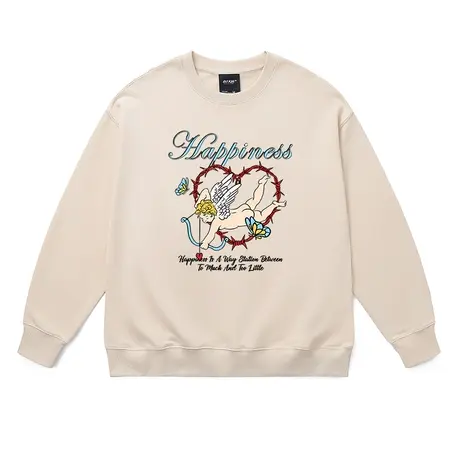 情侣卫衣vintage美式复古天使印花欧美高街大版厚薄款上衣外套冬图片