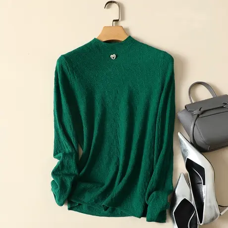 清仓！半高领毛衣套头打底衫女秋冬新款内搭爆款百搭洋气针织衫女商品大图