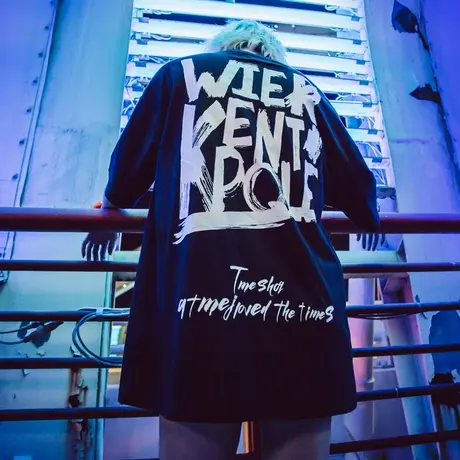 oversize国潮衣服嘻哈短袖大码男装潮牌高街炸街t恤男潮宽松夏季图片