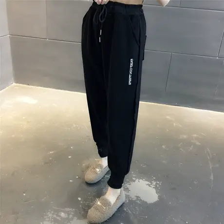 加绒裤女秋冬外穿裤子2023新款加厚哈伦裤束脚运动裤冬季休闲卫裤图片