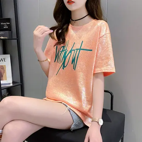 网红ins超火短袖t恤女韩版宽松学生原宿bf风百搭体桖夏天上衣服潮商品大图