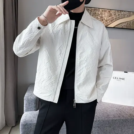 2023秋季新款韩风轻奢高级经典简约上衣百搭潮流夹克小外套男潮图片