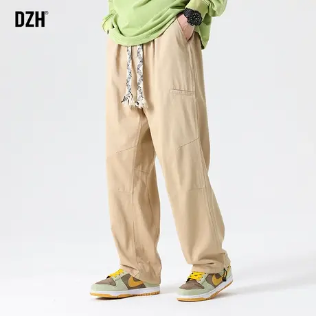 男生美式高街工装裤子男秋季直筒宽松裤子纯棉束脚2023新款阔腿裤商品大图