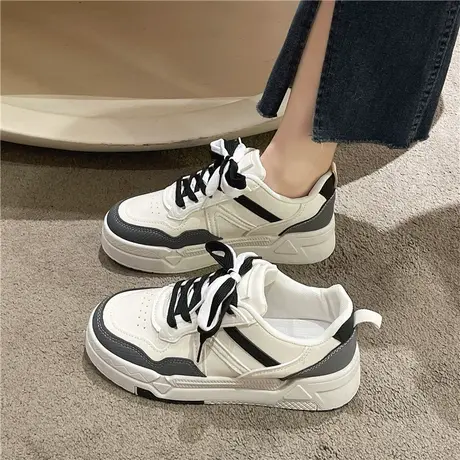 奶fufu小白鞋女鞋2023春季新款爆款百搭休闲运动鞋厚底麦穗板鞋子商品大图