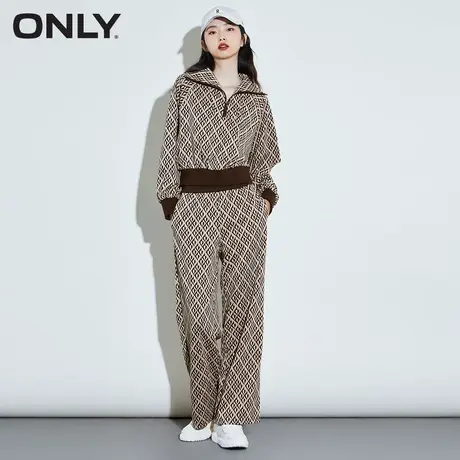 ONLY奥莱夏季时尚复古桃心提花阔腿休闲套装女商品大图