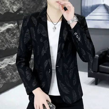 男士韩版西服外套春秋季新款2024男装衣服ins潮牌炸街痞帅小西装商品大图