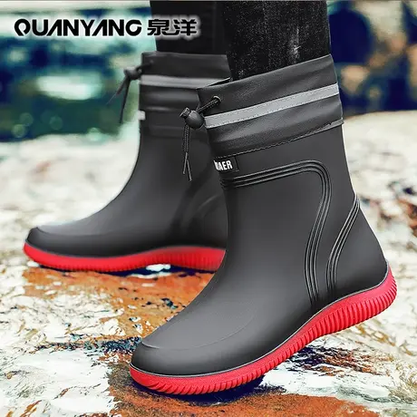 雨鞋男防滑钓鱼鞋男士雨天防水鞋胶鞋厨房中筒工作鞋时尚水鞋雨靴图片