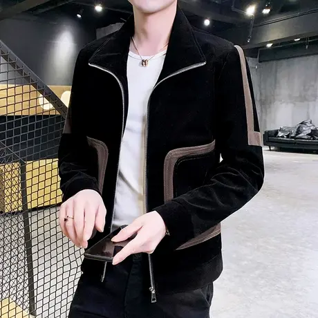 外套夹克男士春秋季韩版潮流灯芯绒上衣服青年休闲时尚男装茄克商品大图