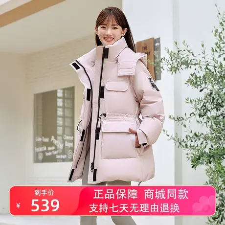 坦博尔23冬季新款羽绒服女户外工装派克收腰中长款加厚保暖外套冬商品大图