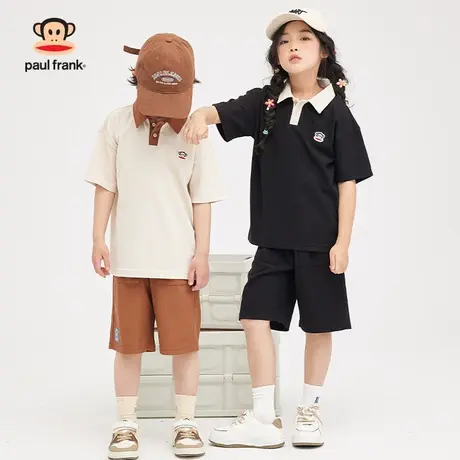 大嘴猴男女童装短袖POLO衫套装2023年夏季新品半袖中大儿童套装图片