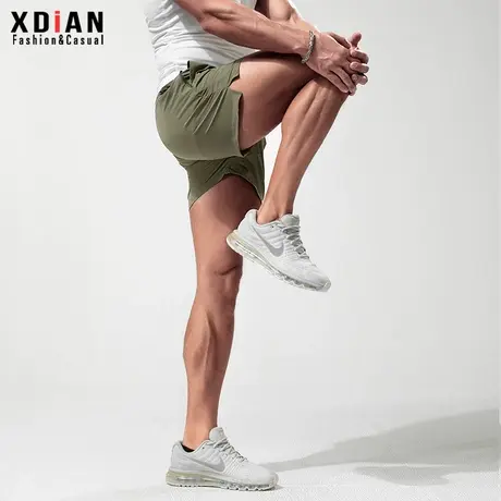 男士跑步运动三分裤夏季外穿薄款速干弹力健身3分透气休闲短裤男商品大图
