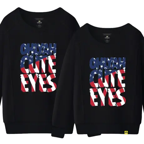 Ohlyah品牌情侣装圆领卫衣女字母星空彩色个性印花潮学生上衣班服商品大图