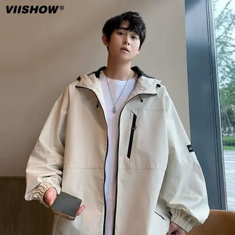 VIISHOW机能冲锋夹克外套男春秋美式季防风防水潮牌工装运动夹克商品大图