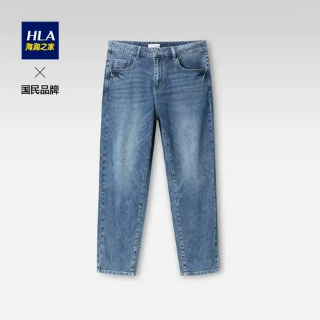 HLA/海澜之家基础五袋款牛仔裤2023春季新品宽松小脚裤子男图片