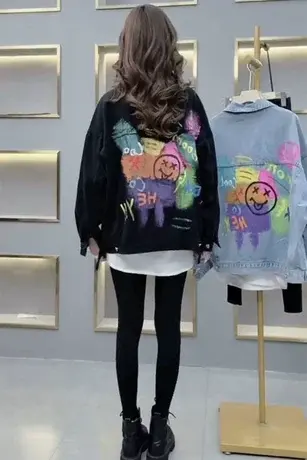 洋气牛仔外套女春季2023年新款韩版宽松百搭牛仔衣服时尚夹克衫潮商品大图