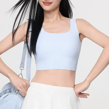 宽肩吊带背心带胸垫女2025新款一体式内搭夏季外穿高级感美背文胸商品大图