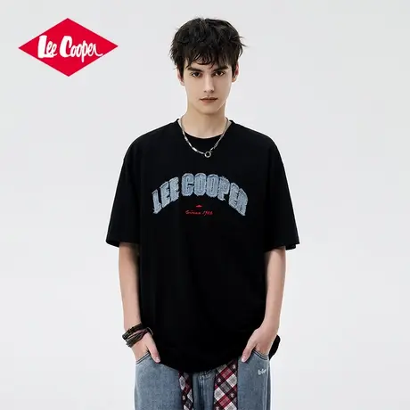 Lee Cooper/李库珀 短袖T恤男25夏季纯棉透气半袖字母情侣上衣薄商品大图