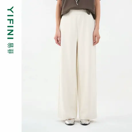 [专柜同款]Yifini/易菲时尚通勤针织长裤女休闲阔腿裤25秋季新款商品大图