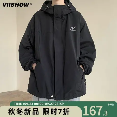 VIISHOW日系户外冲锋夹克外套男秋季美式潮牌连帽防水登山服夹克商品大图