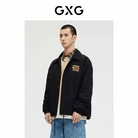 GXG男装 少年时代系列黑色时尚夹克外套 2023年春季品商品大图