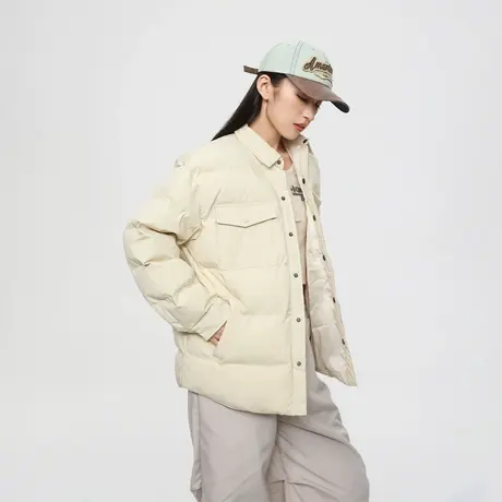 美式复古慵懒手塞棉服女冬季夹棉外套2023年新款纯色潮牌宽松棉衣商品大图