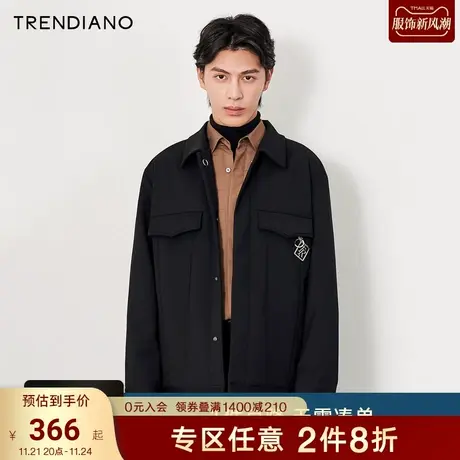 TRENDIANO潮牌官方新款春季男装夹克字母翻领休闲外套男士商品大图