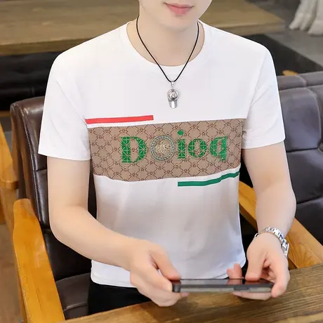 2024丅恤新款韩版潮流男士短袖polo衫t恤宽松夏装体恤大码上衣服商品大图