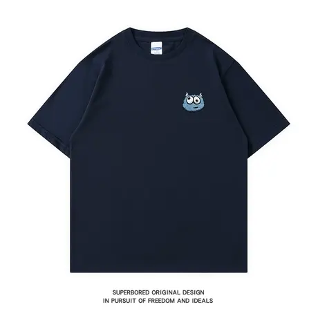 夏季潮牌趣味小恶魔印花短袖t恤男港风纯棉宽松休闲半袖体恤衫商品大图