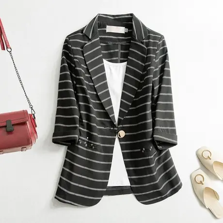 2024春季新款气质韩版七分袖薄款女西服设计感小众chic小西装外套商品大图