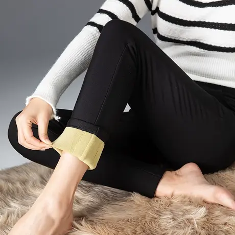 冬季加绒加厚小脚裤女秋冬2023新款妈妈裤子弹力打底裤紧身铅笔裤商品大图