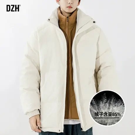 青少年假两件羽绒服男款冬季加厚面包服日系羽绒外套2024新款冬装图片