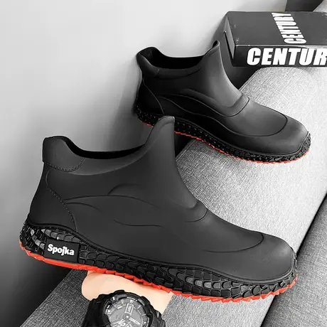 雨鞋男款秋季厨师工作上班防滑短筒水鞋男士户外运动钓鱼防水胶鞋商品大图