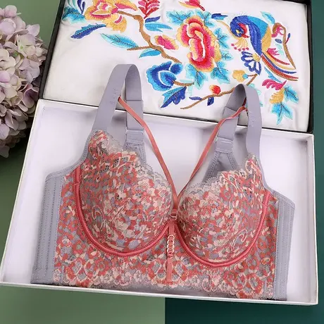 美容院调整型内衣女小胸聚拢收副乳文胸防下垂四排扣塑形矫正胸罩商品大图