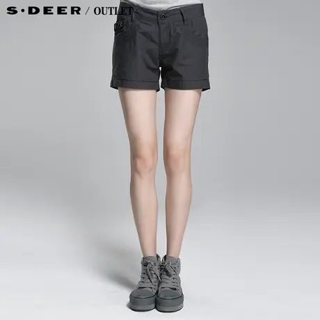 sdeer圣迪奥2014新款夏装女装千鸟格纹休闲小短裤1680905商品大图