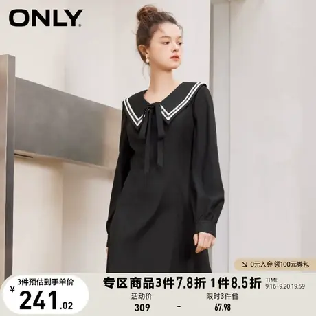 【买5免1】ONLY奥莱2023夏季新款甜美学院风娃娃领短款连衣裙女图片