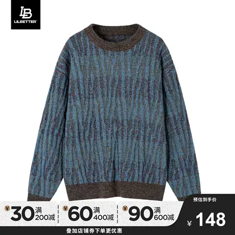 Lilbetter潮牌打底衫圆领毛衣男士2024春季新款休闲针织内搭上衣商品大图