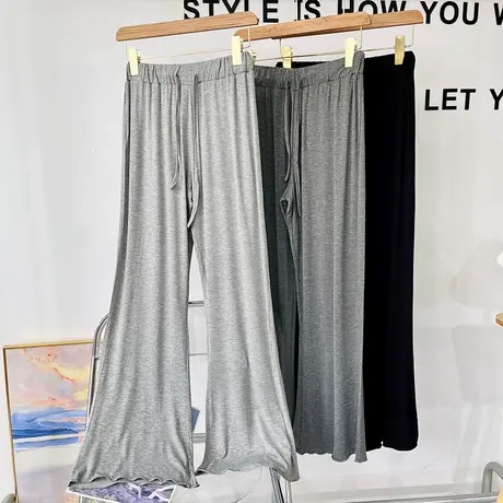 莫代尔花边阔腿裤女夏季宽松显瘦休闲显腿长直筒裤时尚百搭拖地裤图片