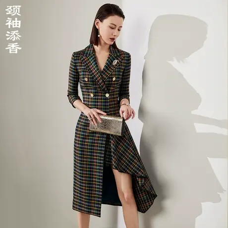颈袖添香2024春秋新款风衣时尚气质修身ol中长款显瘦女士高端外套图片