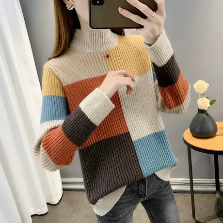 高领毛衣女内搭洋气秋冬2023年新款爆款时尚显瘦加厚打底衫上衣女图片