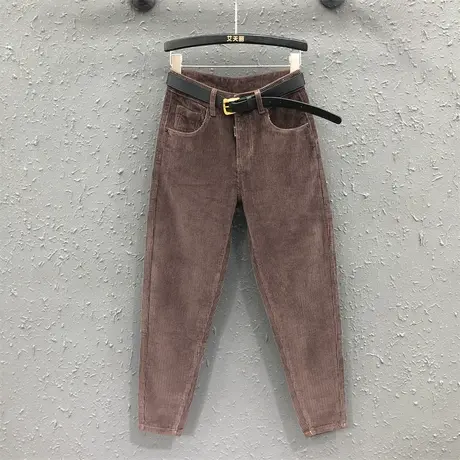 欧货2023秋季新款咖啡色老爹裤女长裤宽松时尚显瘦休闲哈伦裤潮图片