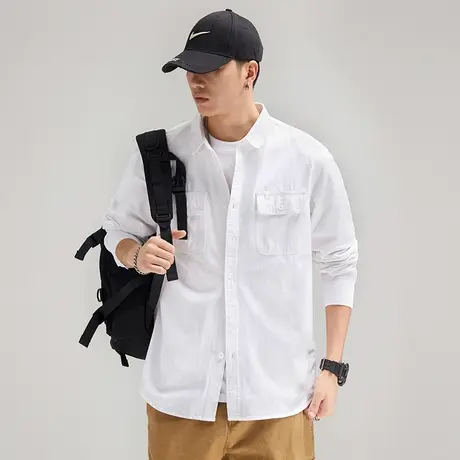 Modi Nick/摩帝尼克潮流男士复古衬衫日系休闲潮牌工装长袖外套图片