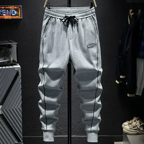 2022新款潮牌时尚百搭男士休闲长裤男宽松束脚束脚卫裤男运动裤男商品大图