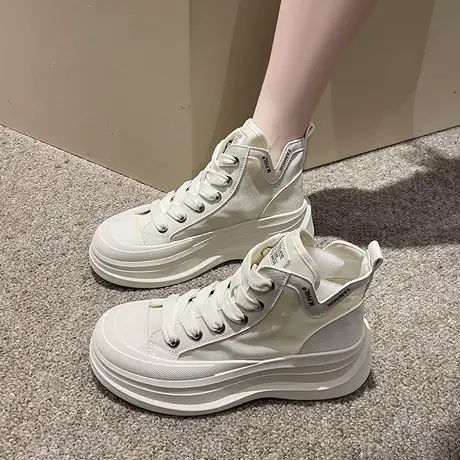 欧货显腿长超火高帮鞋女夏季2023新款爆款今年流行的厚底鞋女夏款商品大图