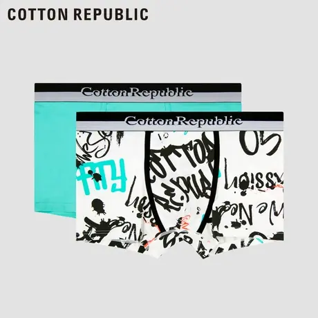 Cotton Republic/棉花共和国2022春夏新款男士棉质印花平角内裤商品大图