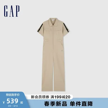 Gap女装2024春季新款多口袋工装风收腰连体裤短袖休闲裤477876图片