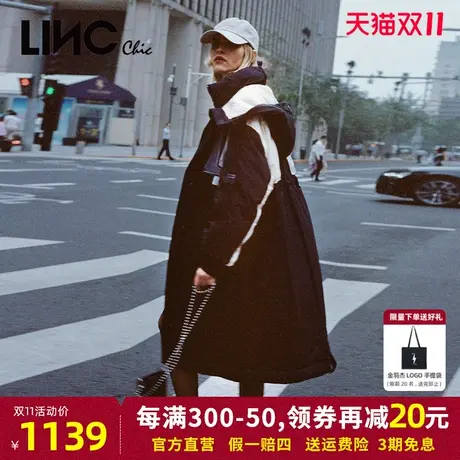 商场同款LINC金羽杰羽绒服女2023冬新款女款潮酷反季断码长款外套图片
