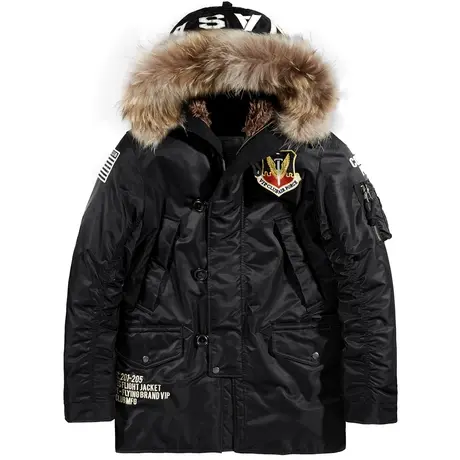 VIP冬季棉衣男大码中长款连帽风衣外套冬装加厚棉袄保暖工装棉服图片