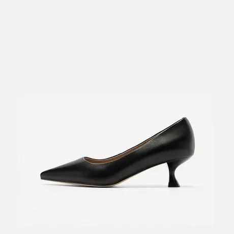 Nine West/玖熙浅口单鞋女2025春季新款纯色羊皮尖头简约百搭通勤图片
